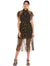 MIDNIGHT FIELD FRILLED MIDI DRESS - LA MAISON TALULAH